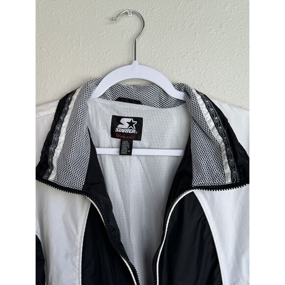 Starter Women's Black & White Windbreaker Jacket MEDIUM - Picture 4 of 10